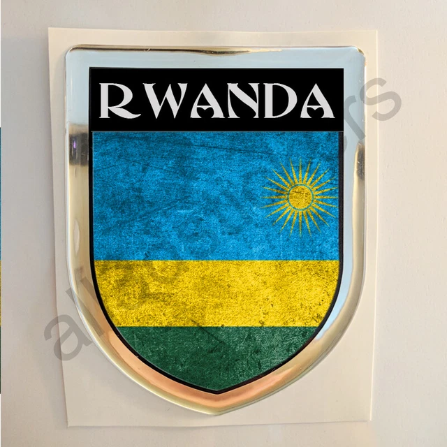 Ruanda Adesivi Scudetto 3D Bandiera Sporco Resinato Vinile Adesivo Resinati