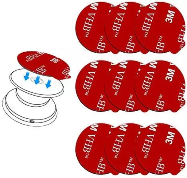 3M  Self-Adhesive Stickers Doublesided Tape Sticks On Socket Mount Base, 9 Piece