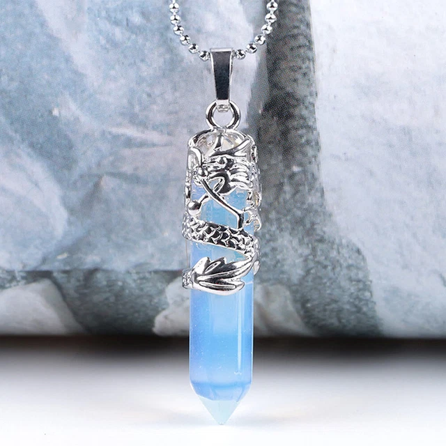 Hexagonal Natural Quartz Crystal Chakra Healing Point Pendant Necklace Jewelry