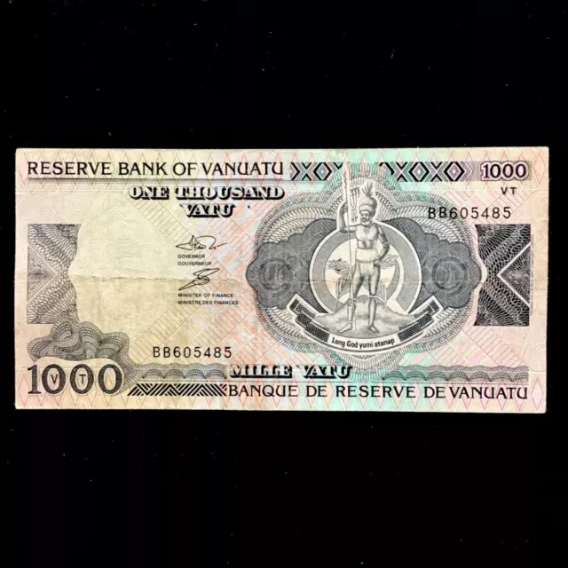 Vanuatu. 1000 Vatu Banknote 1993. Virani & Molisa Signatures. Very Scarce.