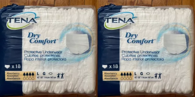 Tena Dry Comfort Adult Diaper, Large , brand new, two packs 36 counts