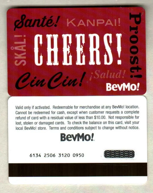 BEVMO CHEERS, PROOST, Salud, etc ( 2019 ) Gift Card ( 0 ) 2.50