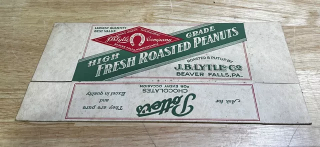 Vintag Advertising Box JB Lytle Roasted Peanuts