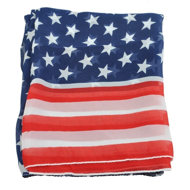 Sciarpe Donna Ragazza Bandiera Americana Bandiera USA Tema Patriottico Sciarpe M3G9