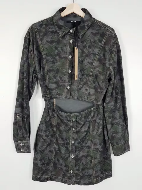 TSUBI / KSUBI | Womens Camo Cutout Shirt Dress NEW RRP$259.9 [ Size S or AU 8 ]