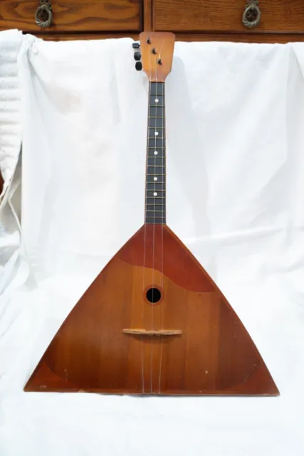 Vintage Soviet era Russian Balalaika Instrument Three String Musical Instrument