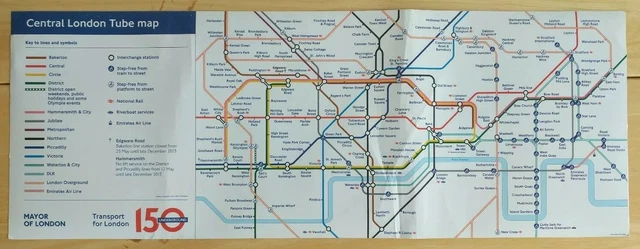 LONDON UNDERGROUND 1995/1996 Stock Carriage Diagram Tube Map 2013 150 ...