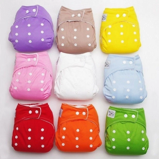 Baby Cloth Diaper Reusable Washable Adjustable Pocket Waterproof Nappy Suit pack 2