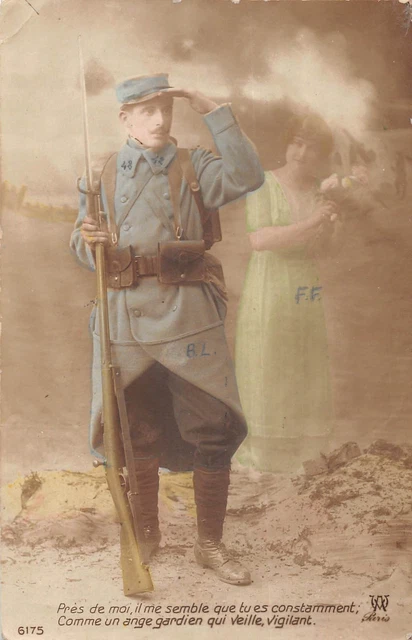 Cpa Guerre Patriotique Pres De Moi