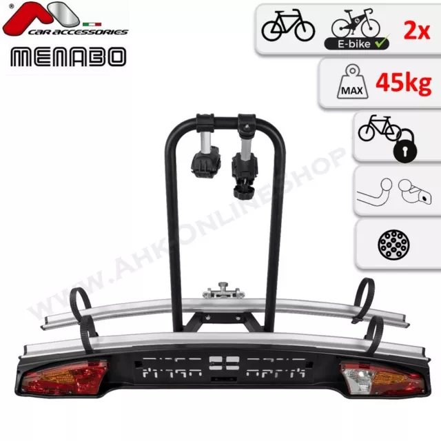 Menabo Merak Type S Towbar Mounted Bike Rack Carrier for 2 bikes Theft protect