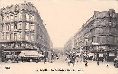 Cpa 59 Lille Rue Faidherbe Place De La Gare