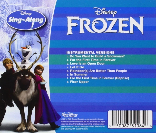 DISNEY FROZEN KARAOKE Childrens CD Books Sing Along Music Kids Songs £