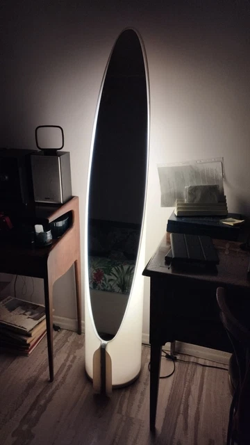 Lampada Specchio Luminoso Vintage Unghia Rodolfo Bonetto 1970 Plastica Space Age