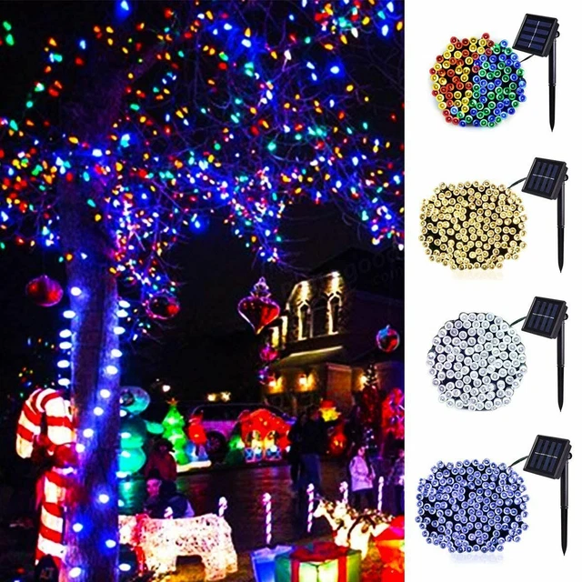 Waterproof 100/200 LED Solar Powered String Lights Fairy Garden Lighting Decor