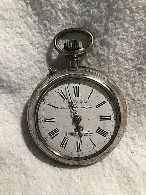 Montre Gousset DOXA Argentan Médaille D'Or Milan 1906 Avec Chaîne - Vintage Rare