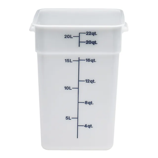 Restaurantware Met Lux 22 Quart Brine Buckets, 10 Square Marinating Containers - with Volume Markers, Built-in Handles, Clear & Blue Plastic Dough