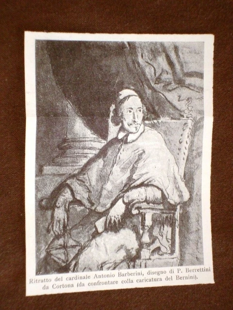 RITRATTO DEL CARDINALE Antonio Barberini Disegno di P.Berrettini da