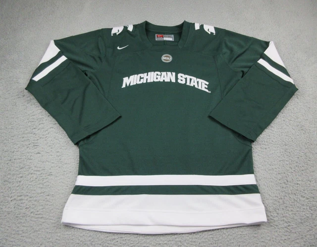 Michigan State Spartans Jersey Boys Extra Large Green MSU Logo College Hockey