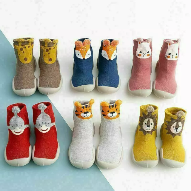 Kids Baby Girls Boys Toddler Anti-slip Slippers Socks Winter Warm Cotton Shoes~