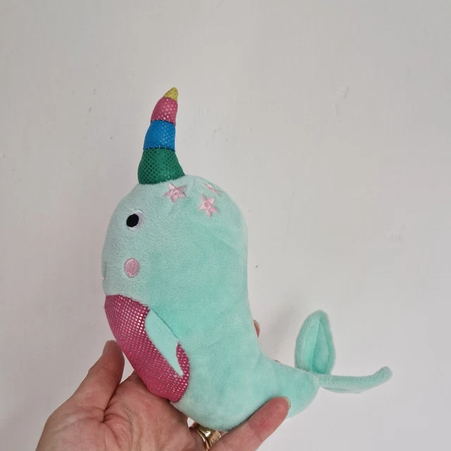JUST NARWHAL MINT Green Soft Plush Toy 8” Make Believe Ideas. used very ...