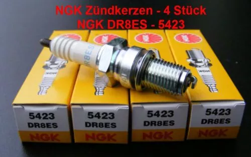 4 Stück NGK Zündkerzen DR8ES Kawasaki GPZ 600 R, GPZ600, GPX 600, GPX600