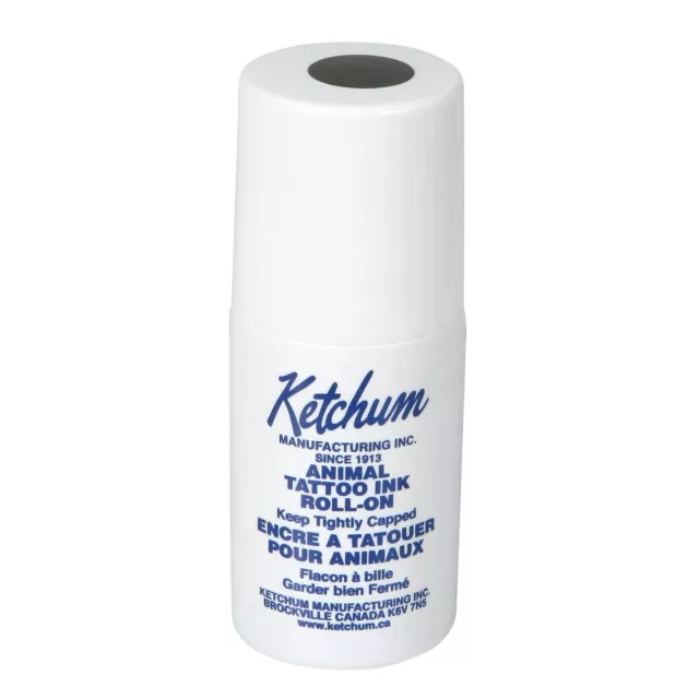 Ketchum Tattoo Ink Black 2 oz Roll On Applicator Clean Livestock Pets Pigs