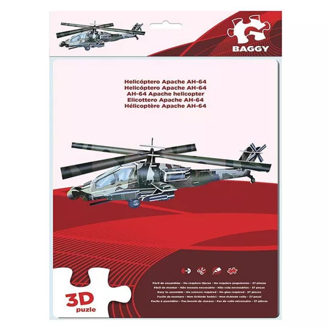 Construcción :p Uzzle 3D para Niños Paisajes: Helicóptero Apache AH-64