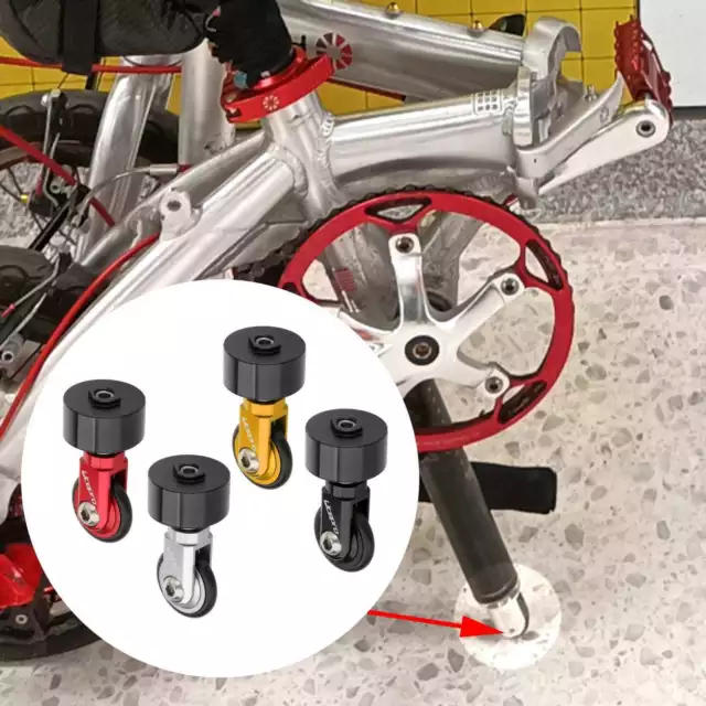 Alloy Folding Bike Seatpost Easy Wheel Roller Transport Parking Accessories
