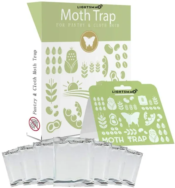 LIGHTSMAX Clothes Moth Traps 6 Pack No insecticides Child and Pet Safe