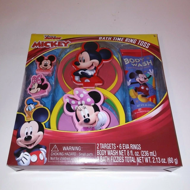 DISNEY JR MICKEY Mouse Minnie Kids Bath Time Ring Toss Toy Body Wash