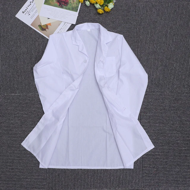 Uniforme infermiera bianca camice da laboratorio bianco