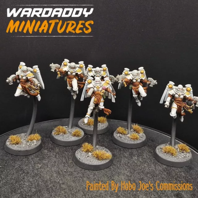Pro Painted Warhammer 40k Sisters Of Battle Seraphim Squad × 6 X7 Spiele Workshop