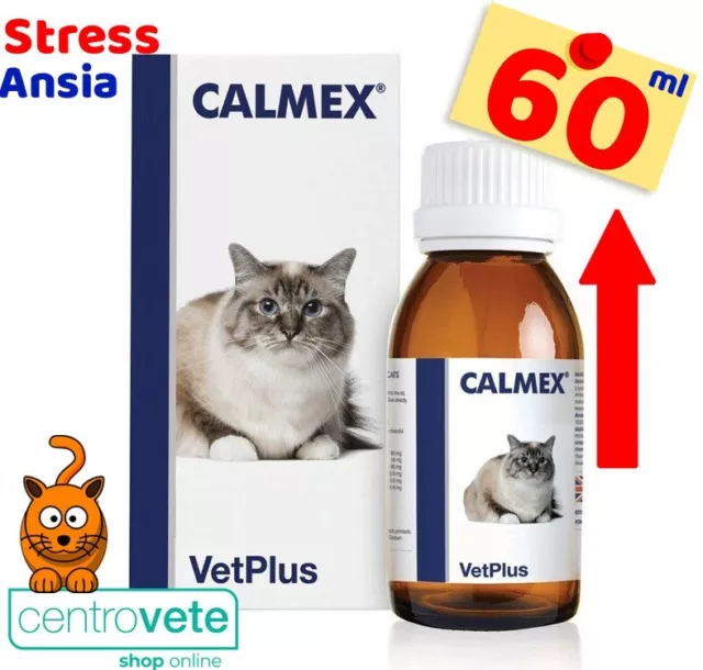 VetPlus  CALMEX 60 ml Gatto → Rilassa e Riduce lo Stress cronico dei Gatti