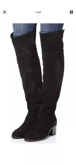 Rag & Bone Ashby Suede Leather Over-the-Knee Boots in Black Size 39 US 9