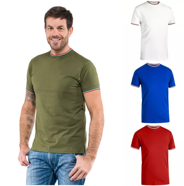 Maglietta T-shirt unisex cotone con inserti tricolore Italia personalizzabile