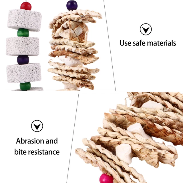 2Pcs Parakeets Cage Toy bird toys Calcium Kaut Vögel Spielzeug Vogel Käfig 3