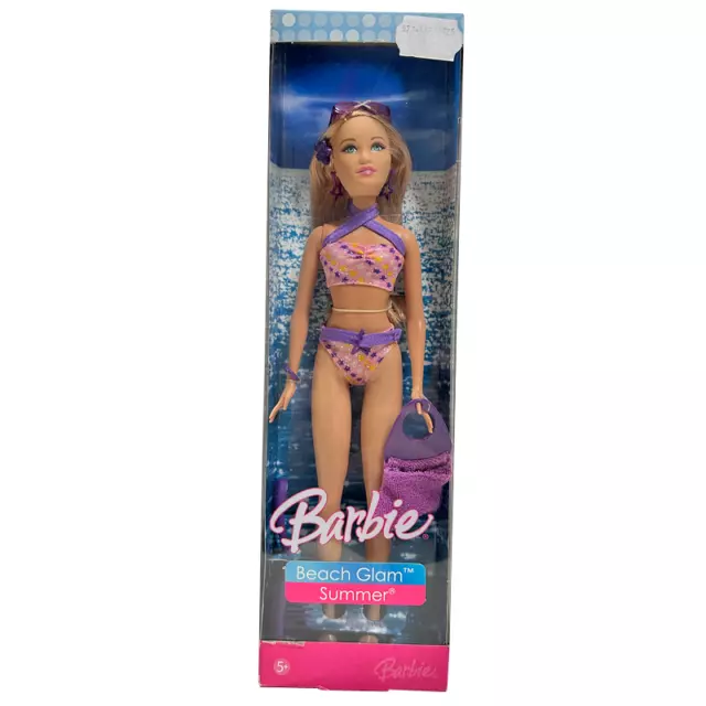 BARBIE SUMMER BEACH Glam Vacation Doll Lot of 2 Tie Dye Pink