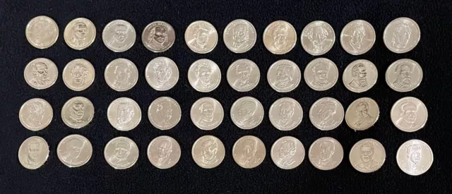 Complete 40 US Presidential Dollar Uncirculated Coin Set Free Shipping!