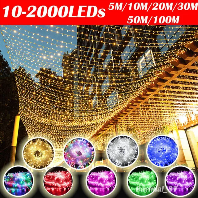 10-2000LEDs Fairy String Lights Mains Plug Waterproof Outdoor Christmas Wedding