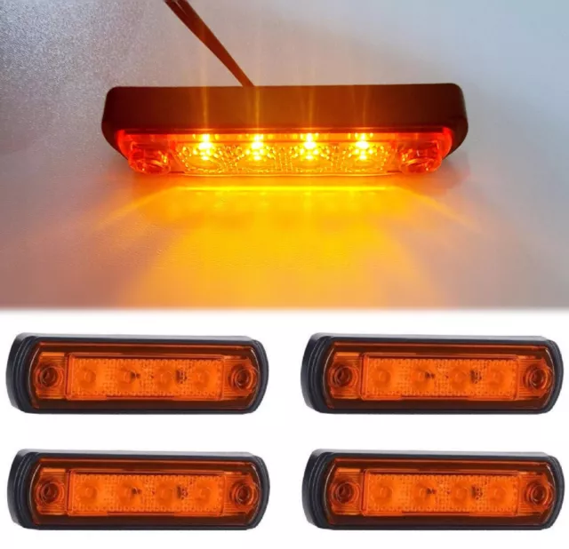 4x 12/24V Seitenblinker Orange Led-Lampen Kelsa Bull Stange Lkw SUV 4x4 Gelände