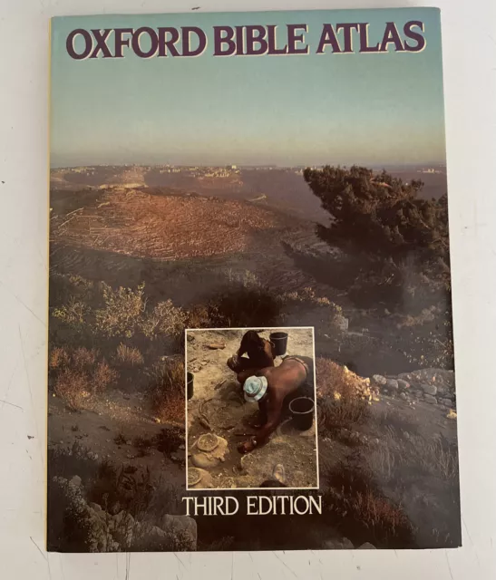 Oxford Bible Atlas Revised by John Day  1984 Hardcover W/ Dust Jacket 3rd Ed.