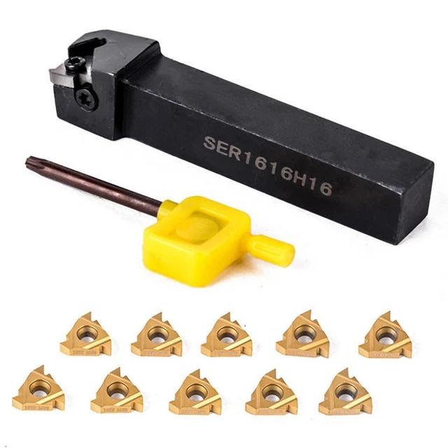 Efficient Threading Turning Tooling with SER1616H16 Holder and 10 Inserts