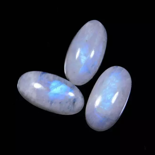 Rainbow Moonstone Gemstone 21x11 mm Longue Forme Ovale Dos Plat Lâche...