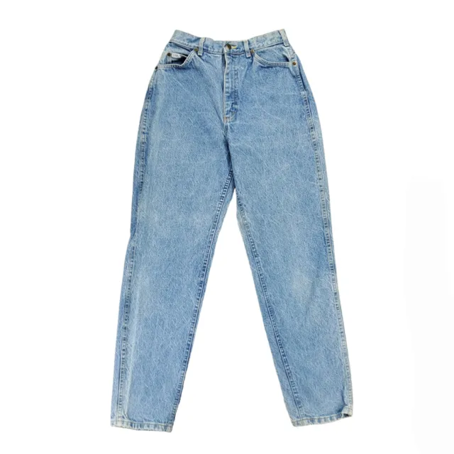 Vtg Lee Jeans Womens 10 Medium Tapered Leg High Rise Mom Cotton Light Wash USA
