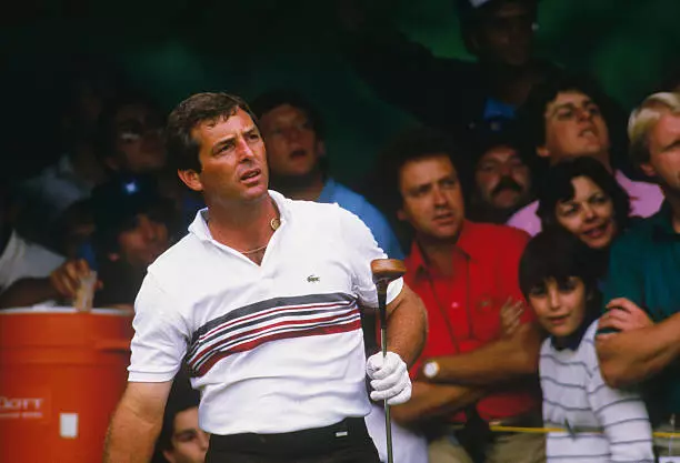 Golfer Fuzzy Zoeller And The Crowd Watch The Flight Of The Ball 1980s Golf Photo