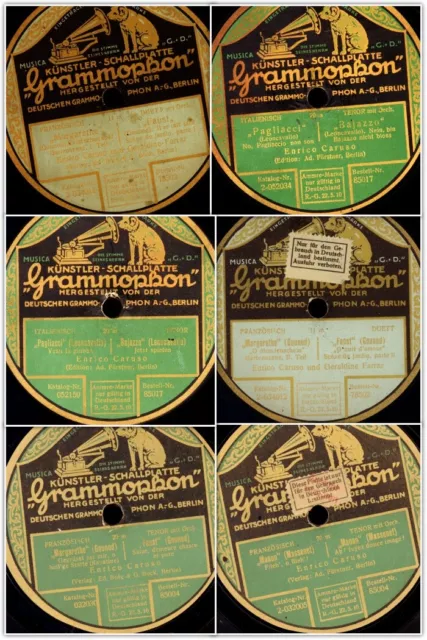 3x ENRICO CARUSO auf "Künstler-Schallplatte"    Schellackplatten  78rpm GS077