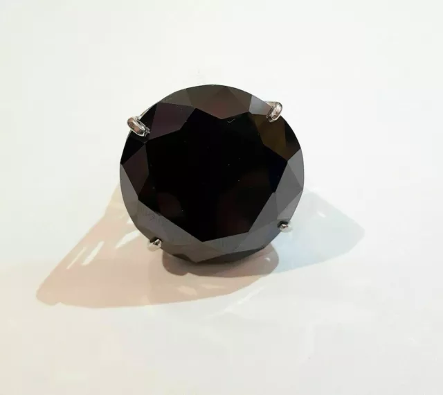 Bague diamant noir 25 ct 4 broches en argent sterling 925 certifiée AAA !