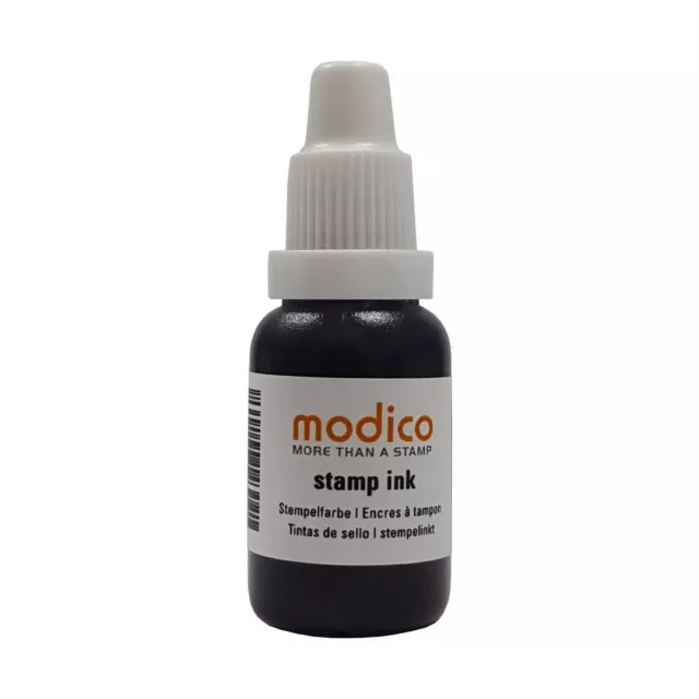 Modico Schwarz 15ml Bürostempelfarbe black Stempeltinte Flash Stempel nachfüllen