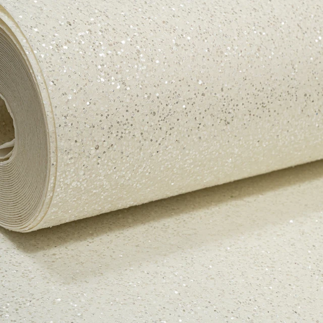 Arthouse Plain White Sequin Silver Glitter Shimmer Textured Vinyl Wallpaper SALE