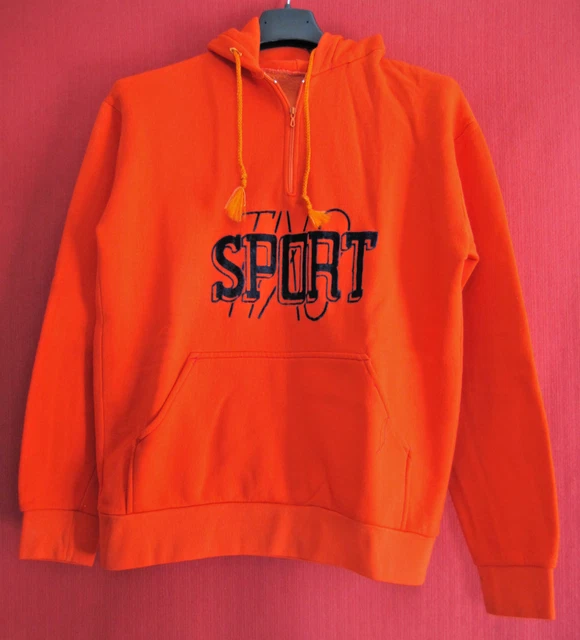 Sweat à Capuche Vintage TRAINING MAC PLAY Années 80 - Rouge, Taille L, Occasion Très Bon état